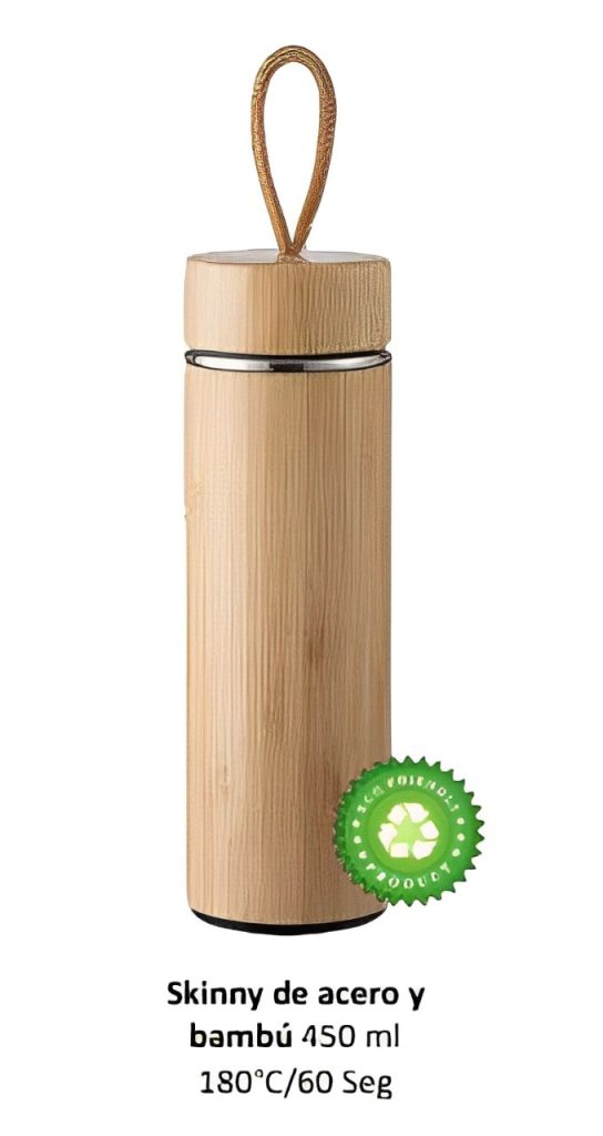 Vaso Acero y bambú con asa 350 ml
