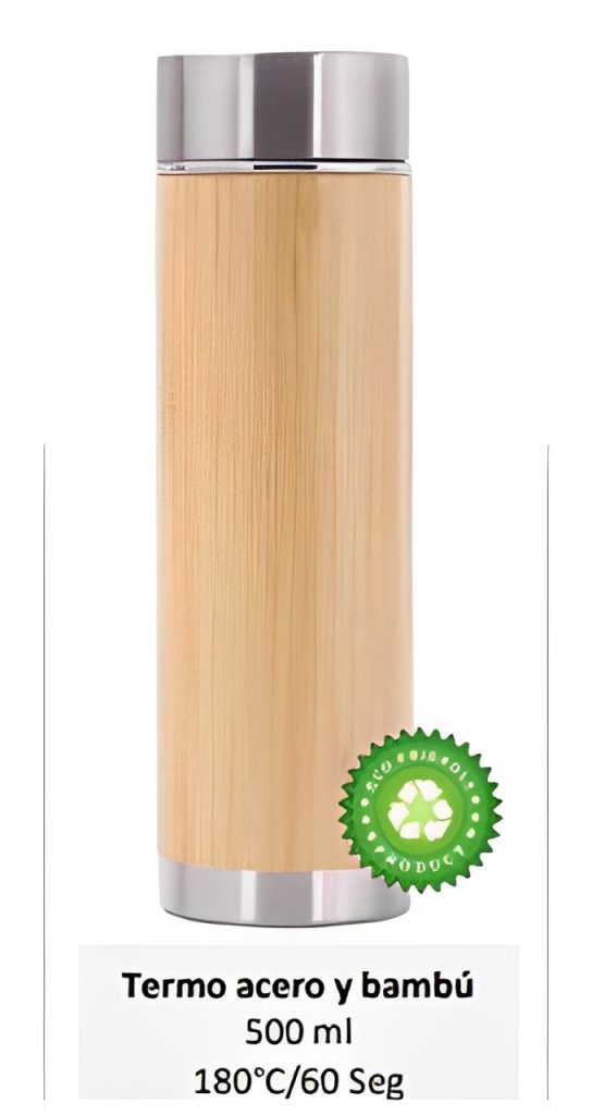 Vaso acero y bambú cónico sin asa 450 ml