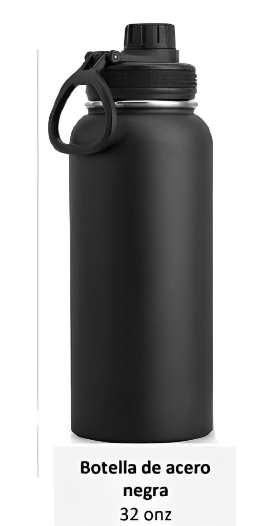 Botella de acero negra 32 onz