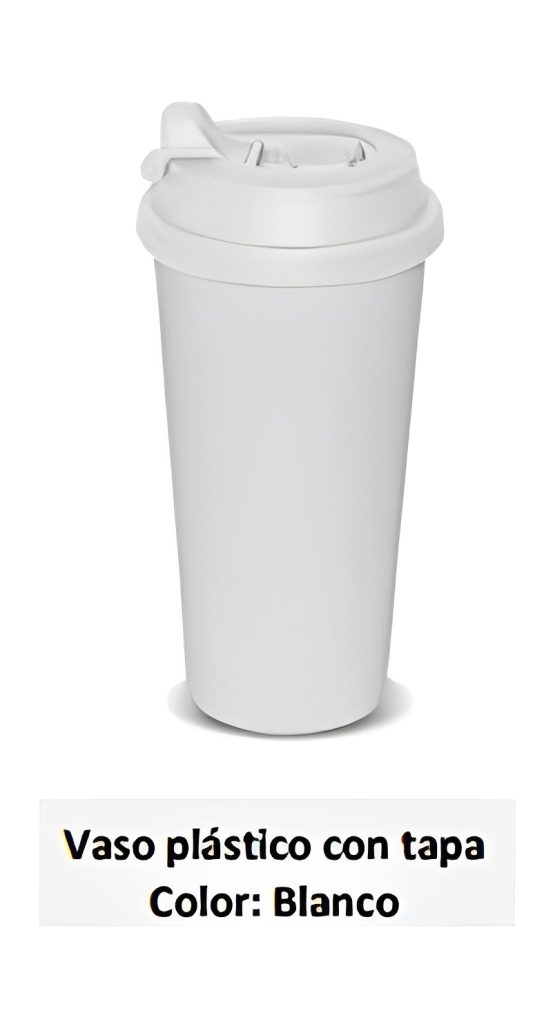 Vaso plástico con tapa
