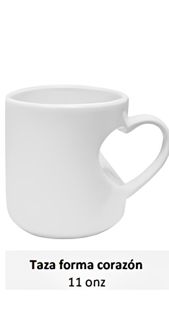 Taza forma corazón 11 onz