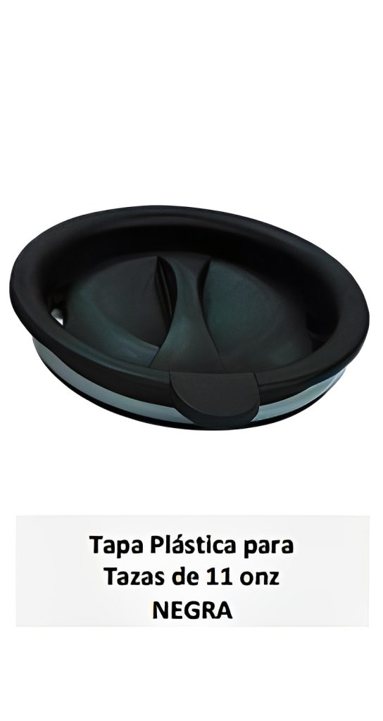 Tapa Plástica Negra para Tazas de 11 onz
