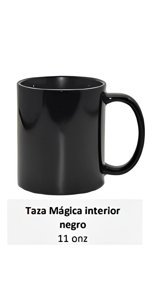 Taza Mágica interior negro 11 onz