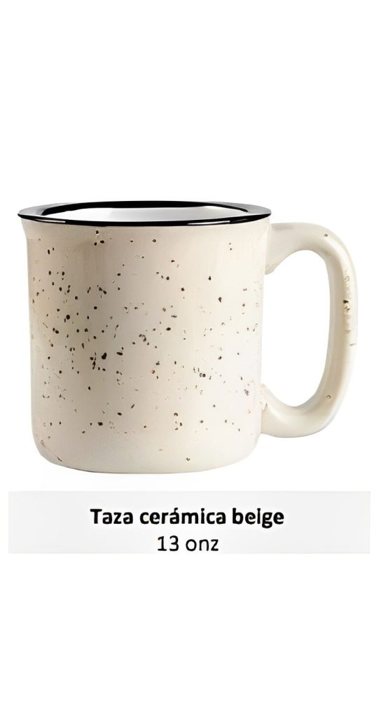 Taza cerámica beige 13 onz