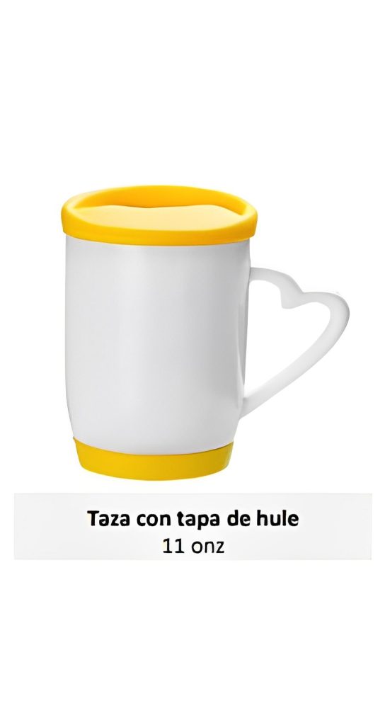 Taza con tapa de hule 11 onz