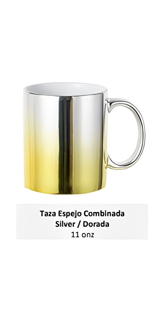 Taza Espejo Combinada Silver / Dorada 11 onz